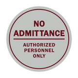 Signs ByLITA Circle No Admittance Sign with Adhesive Tape, Mounts On Any Surface, Weather Resistant, Indoor/Outdoor Use