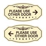 Victorian Please Use Other Door Sign Set