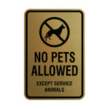 Portrait Round No Pets Allowed Except Service Animals Sign