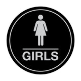 Signs ByLITA Circle Girls (female bathroom icon) Sign
