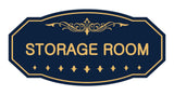 Navy Blue / Gold Victorian Storage Room Sign