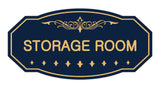 Navy Blue / Gold Victorian Storage Room Sign