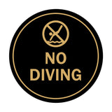 Signs ByLITA Circle No Diving Sign with Adhesive Tape, Mounts On Any Surface, Weather Resistant, Indoor/Outdoor Use