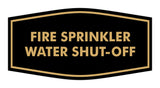 Signs ByLITA Fancy Fire Sprinkler Water Shut-Off Sign with Adhesive Tape, Mounts On Any Surface, Weather Resistant, Indoor/Outdoor Use