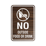 Portrait Round No Outside Food Or Drink Sign