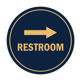 Signs ByLITA Circle Restroom Right Arrow Sign