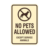 Portrait Round No Pets Allowed Except Service Animals Sign