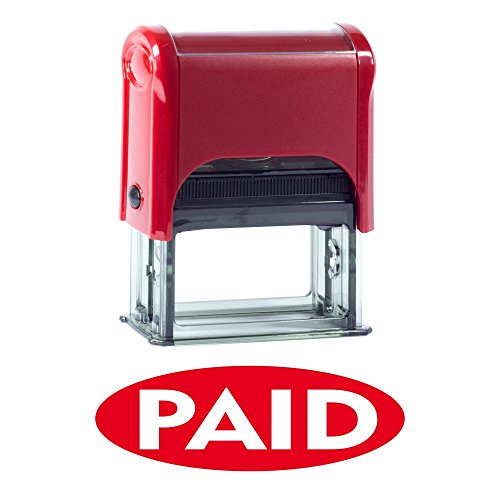 Paid Oval Reversed Self Inking Rubber Stamp
