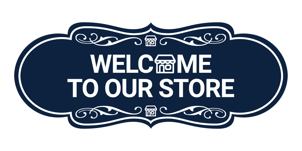 Designer Welcome to Our Store Wall or Door Sign