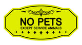 Victorian No Pets Except Service Animals Sign