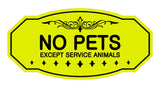Victorian No Pets Except Service Animals Sign