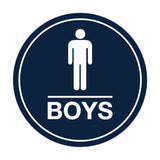 Signs ByLITA Circle Boys (male bathroom icon) Sign