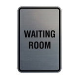 Brushed Silver Portrait Round Waiting Room Sign