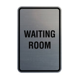 Brushed Silver Portrait Round Waiting Room Sign