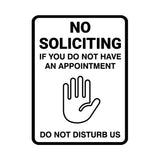 Portrait Round No Soliciting If You Do Not Have An Appointment Do Not Disturb Us Wall or Door Sign