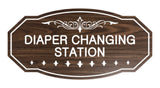 Walnut Victorian Diaper Changing Station Sign