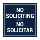 Signs ByLITA Square No Soliciting No Solicitar Sign with Adhesive Tape, Mounts On Any Surface, Weather Resistant, Indoor/Outdoor Use