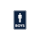 Portrait Round Boys Restroom Sign