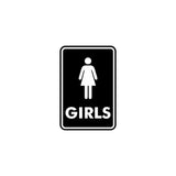 Portrait Round Girls Restroom Sign