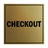 Signs ByLITA Square Checkout Sign with Adhesive Tape, Mounts On Any Surface, Weather Resistant, Indoor/Outdoor Use