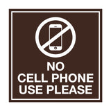 Signs ByLITA Square No Cell Phone Use Please Sign with Adhesive Tape, Mounts On Any Surface, Weather Resistant, Indoor/Outdoor Use
