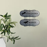 Designer Stallions and Mares, Restroom Wall or Door Signs (Set of 2)