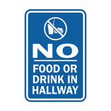 Portrait Round No Food Or Drink In Hallway Sign