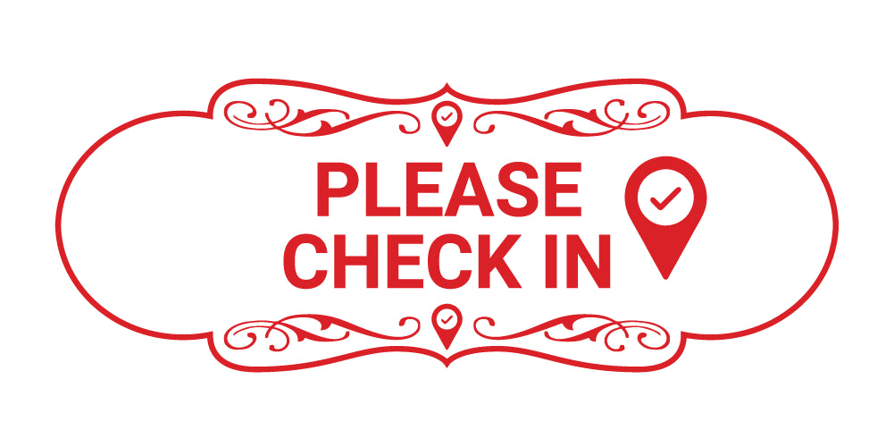 Sign Idea For Check In Designer Please Check In Wall or Door Sign – Pacific Sign and Stamp
