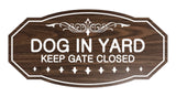 Victorian Dog In Yard Keep Gate Closed Sign