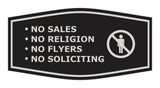 Fancy No Sales, No Religion, No Flyers, No Soliciting Wall or Door Sign
