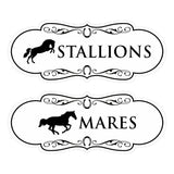 Designer Stallions and Mares, Restroom Wall or Door Signs (Set of 2)
