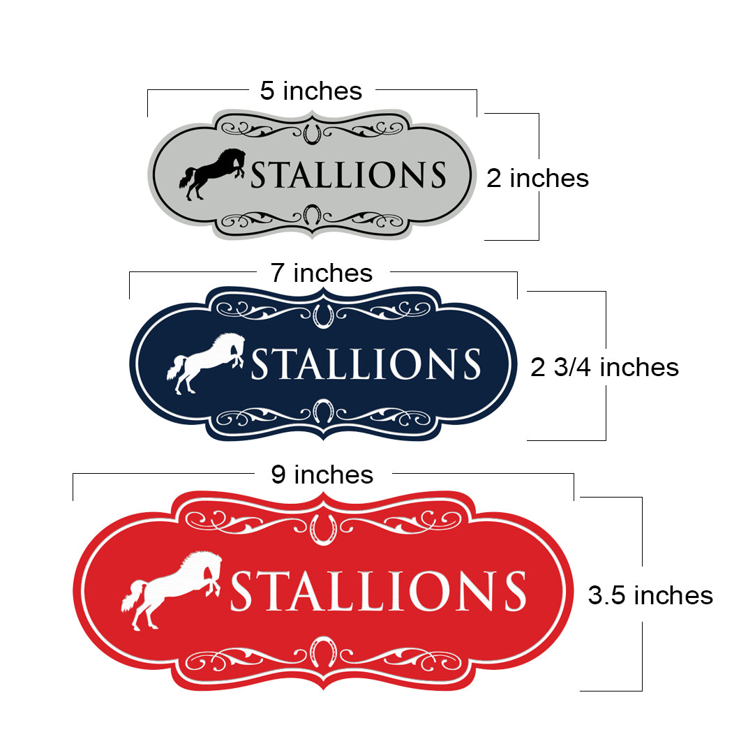 Designer Stallions and Mares, Restroom Wall or Door Signs (Set of 2)
