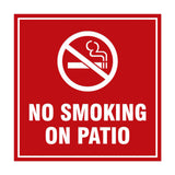Signs ByLITA Square No Smoking on Patio Sign with Adhesive Tape