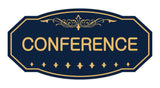 Navy Blue / Gold Victorian Conference Sign