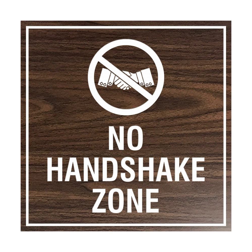 Signs ByLITA Square No Handshake Zone Sign