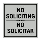 Signs ByLITA Square No Soliciting No Solicitar Sign with Adhesive Tape, Mounts On Any Surface, Weather Resistant, Indoor/Outdoor Use