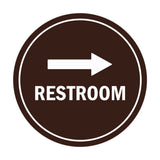 Signs ByLITA Circle Restroom Right Arrow Sign