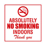 Signs ByLITA Square Absolutely No Indoor Smoking Thank You Sign