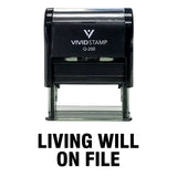 Living Will On File Self Inking Rubber Stamp