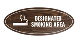 Signs ByLITA Oval Designated Smoking Area Sign
