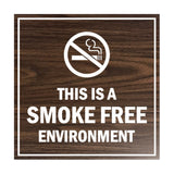 Signs ByLITA Square this is a smoke free environment Sign with Adhesive Tape, Mounts On Any Surface, Weather Resistant, Indoor/Outdoor Use