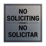 Signs ByLITA Square No Soliciting No Solicitar Sign with Adhesive Tape, Mounts On Any Surface, Weather Resistant, Indoor/Outdoor Use