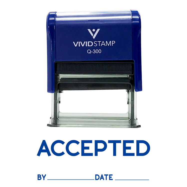 Accepted By Date Self Inking Rubber Stamp