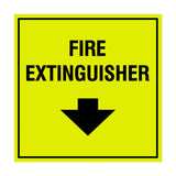 Signs ByLITA Square Fire extinguisher Sign with Adhesive Tape, Mounts On Any Surface, Weather Resistant, Indoor/Outdoor Use
