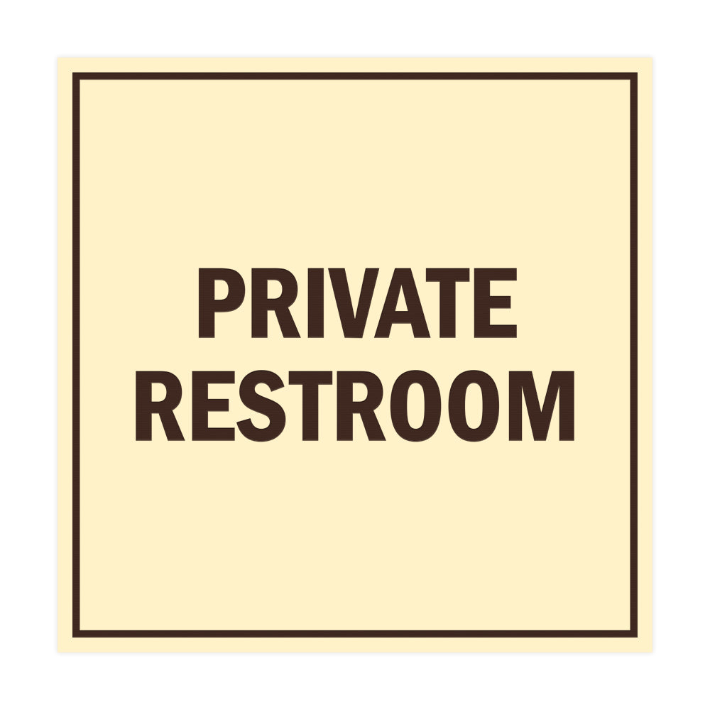 Signs ByLITA Square Private Restroom Sign with Adhesive Tape, Mounts On Any Surface, Weather Resistant, Indoor/Outdoor Use