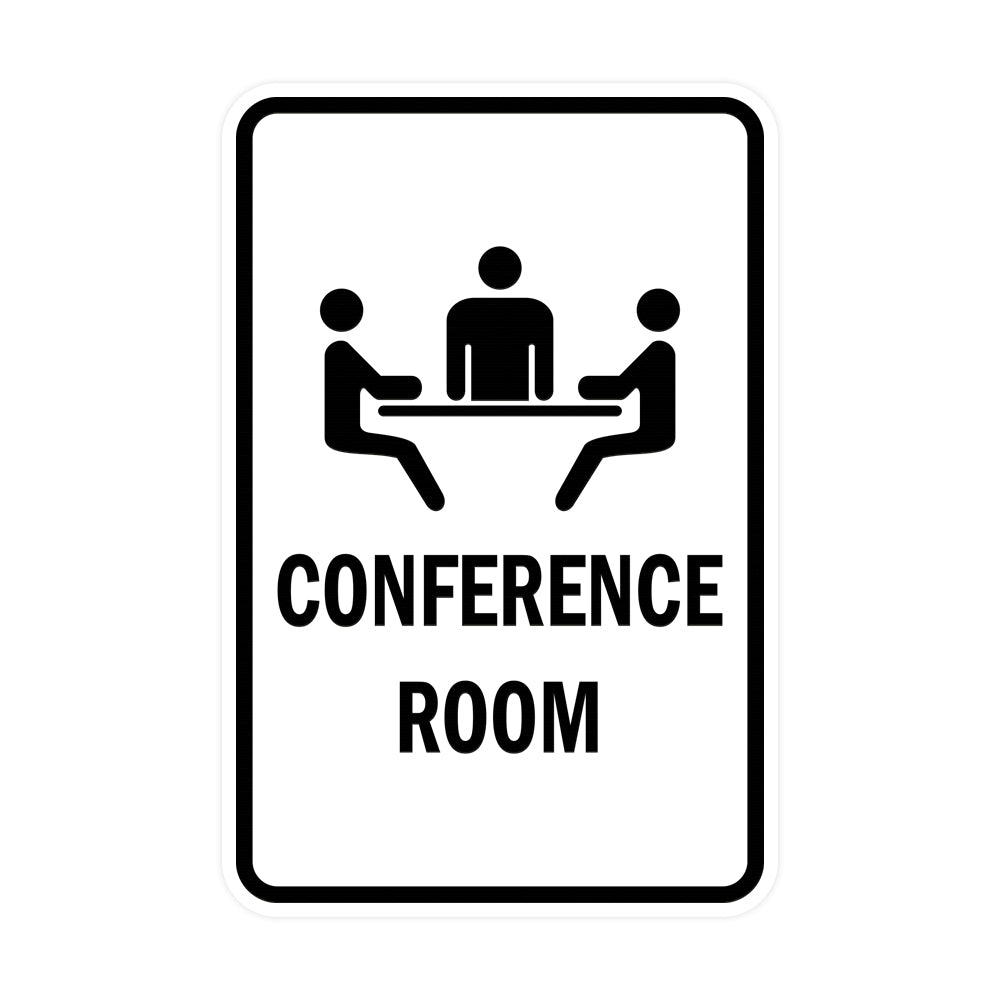 White Portrait Round Conference Room Sign