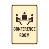 Ivory / Dark Brown Portrait Round Conference Room Sign