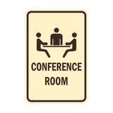 Ivory / Dark Brown Portrait Round Conference Room Sign