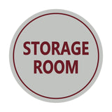 Light Gray / Burgundy Signs ByLITA Circle Storage Room Sign