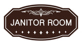 Dark Brown Victorian Janitor Room Sign